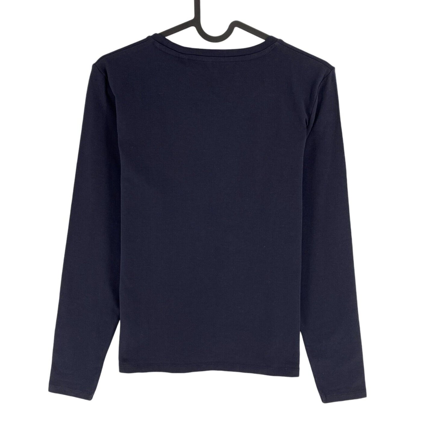 GANT Women Navy Blue CTN/ELA Crew Neck Long Sleeves T Shirt Size M