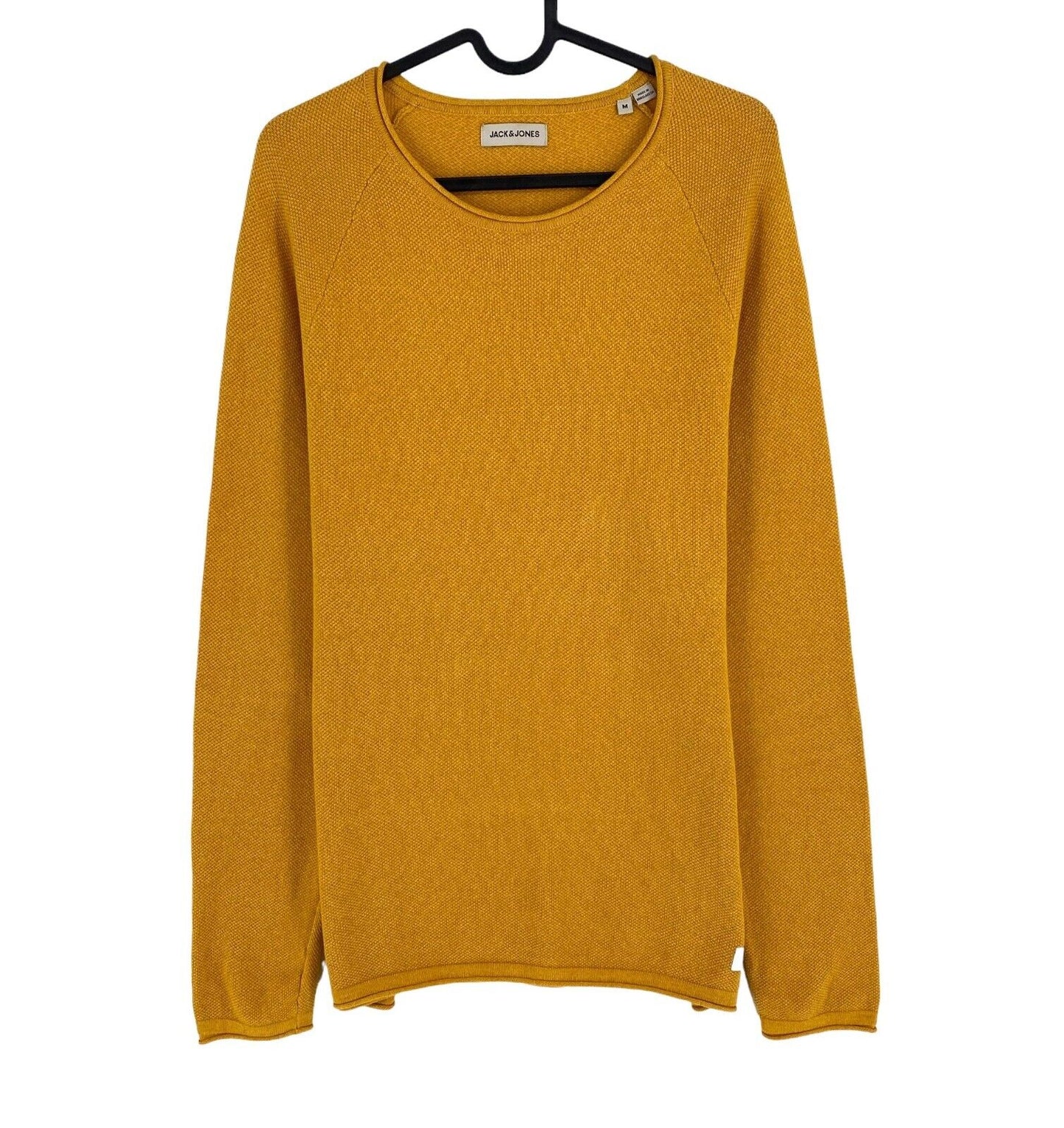 JACK&JONES Yellow Knit Crew Neck Sweater Pullover Size M