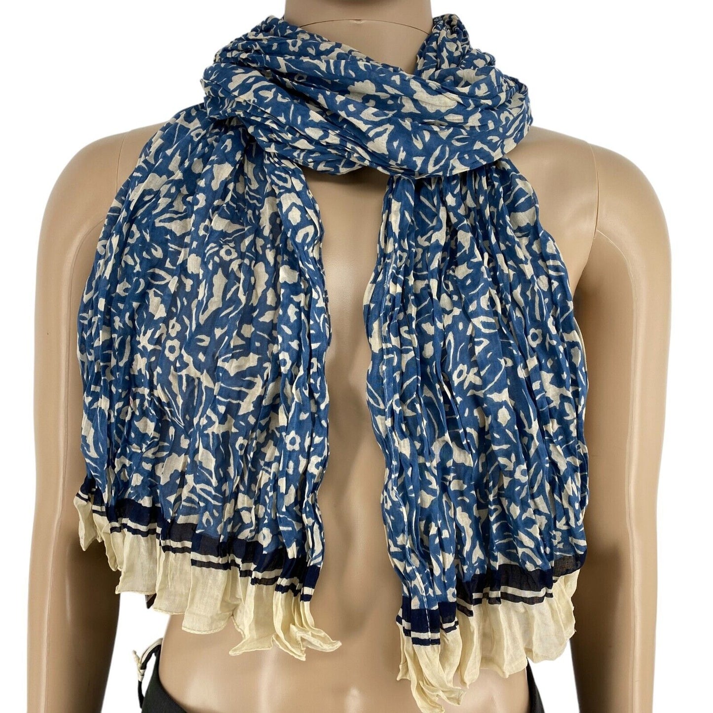 PART TWO Blue Printed Scarf Shawl