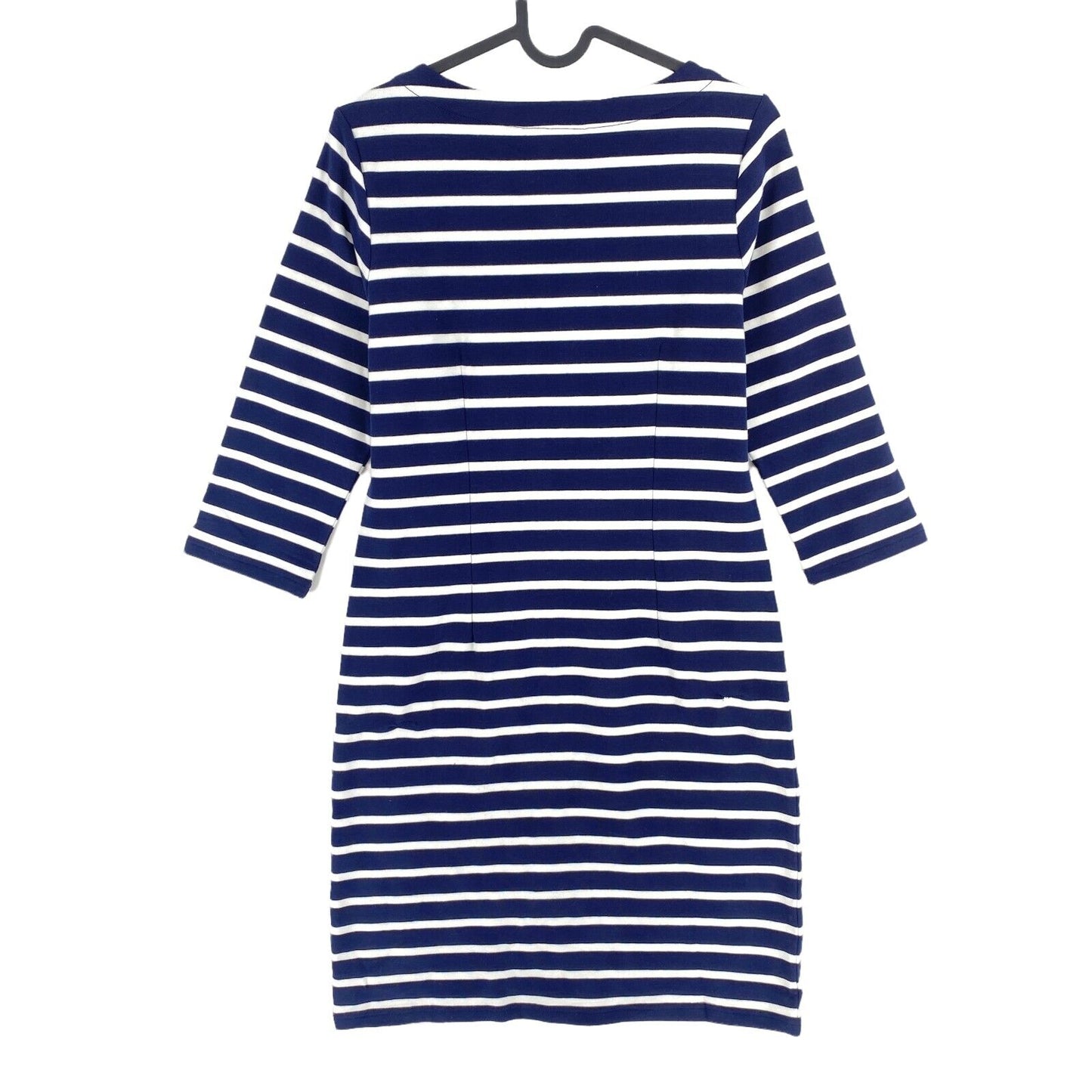 RRP €119 GANT Navy Blue Striped Jersey 3/4 Sleeves Dress Size S