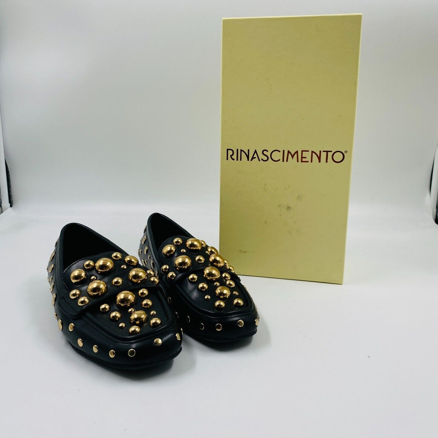 RINASCIMENTO Women Black Scarpa Loafer Shoes EUR 37 US 7 UK 4