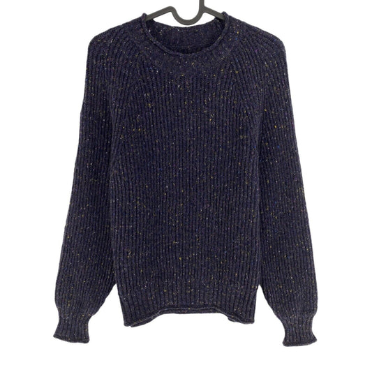 GANT Navy Blue Neps Crew Neck Sweater Jumper Size S