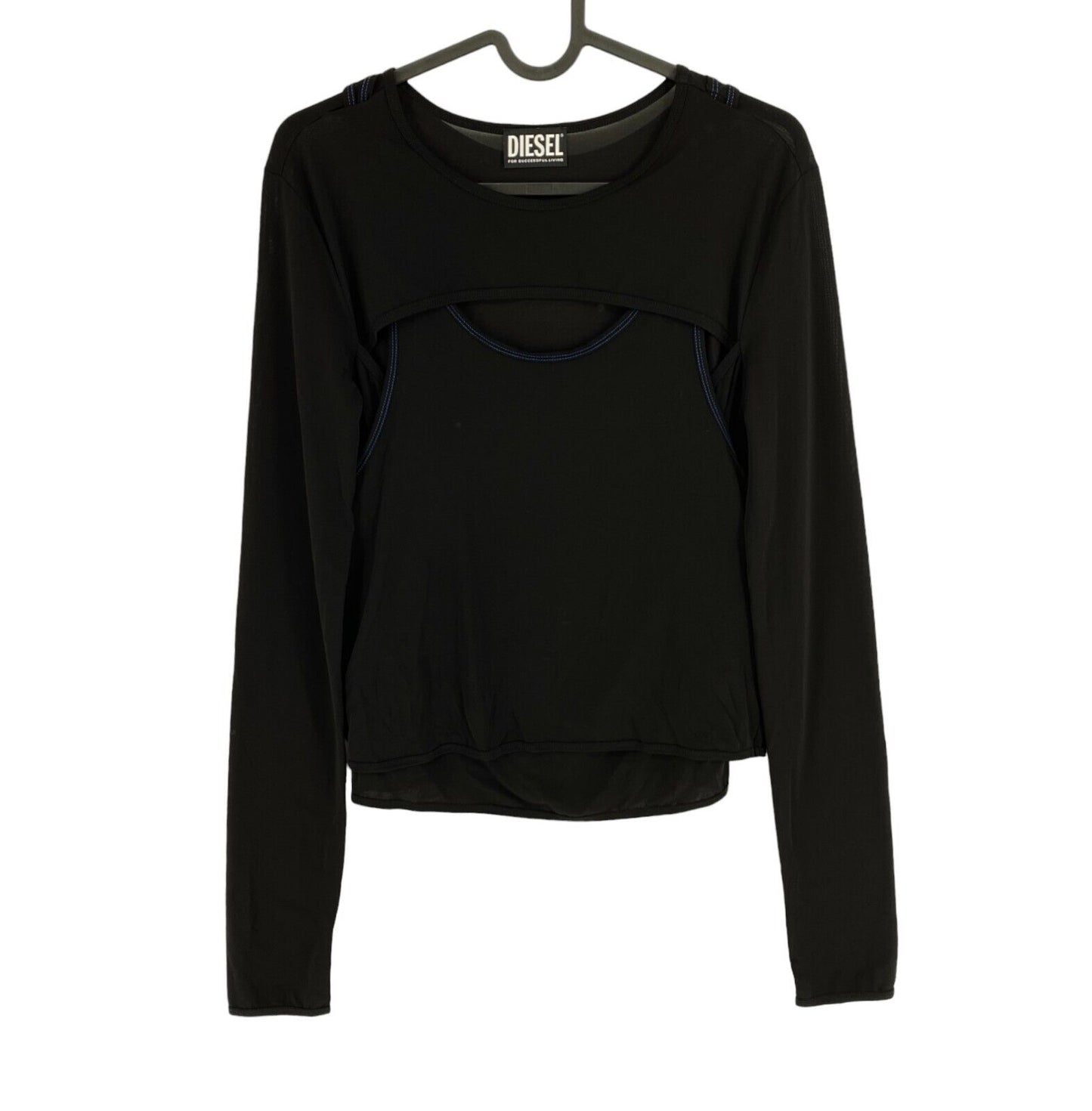 DIESEL Women Black T-OLAY Long Sleeves Top Size M