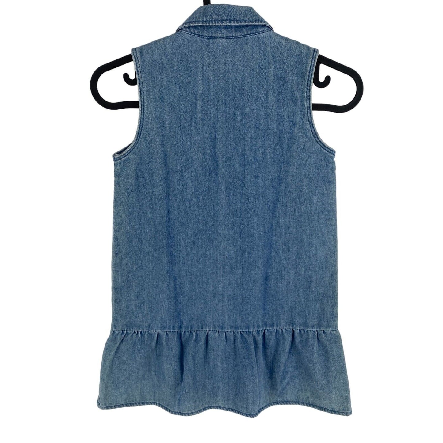 GANT Girls Blue Rope Script Denim Shirt Dress Size 5-6 Years 110-116 cm