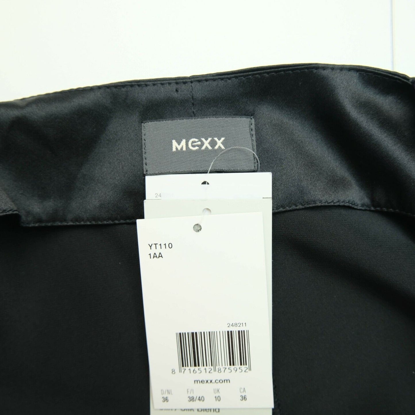 MEXX Black 100% Silk Blouse Tank Top T Shirt Size EU 34 36 UK 8 10