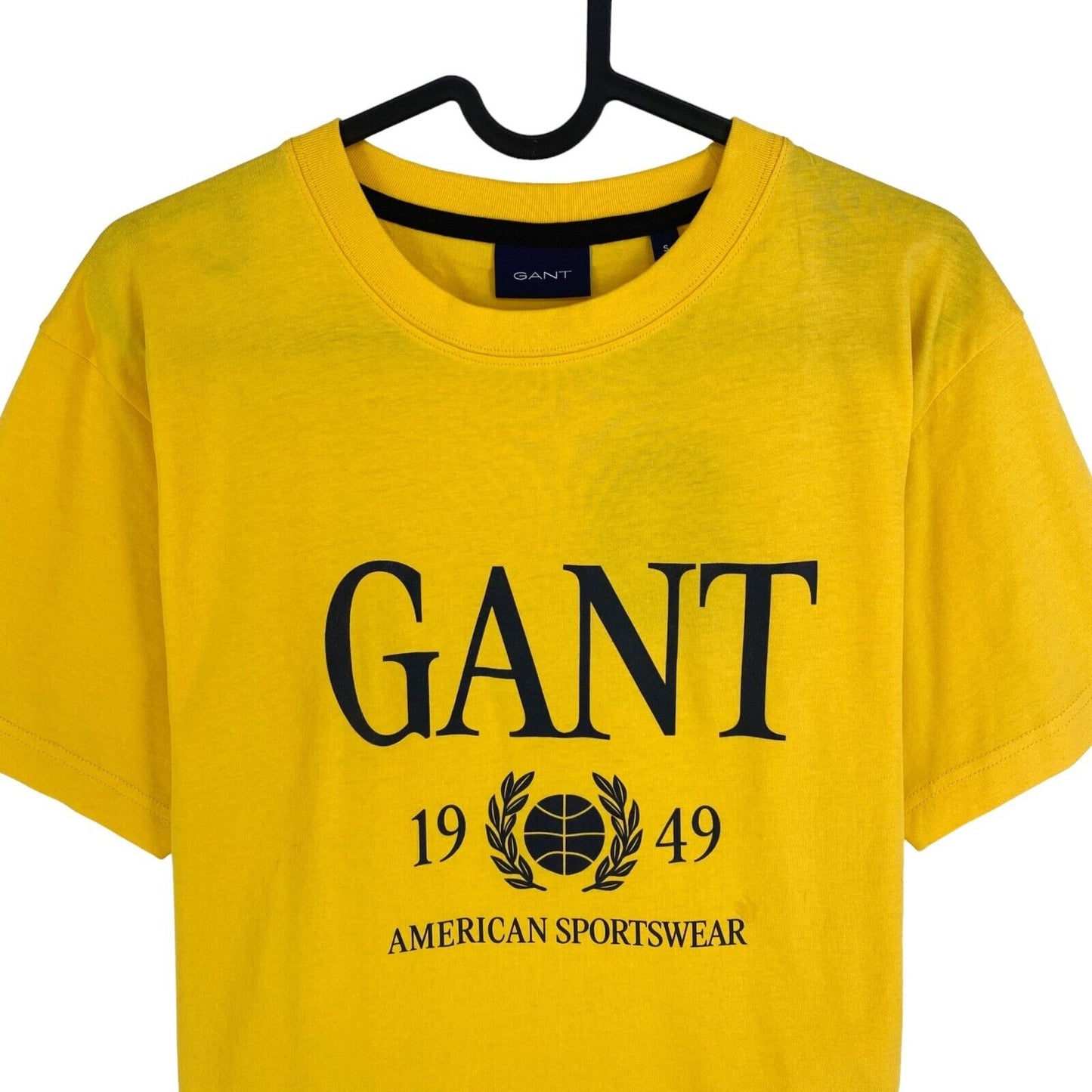 GANT Men Yellow Retro Crest Crew Neck Short Sleeves T Shirt Size S