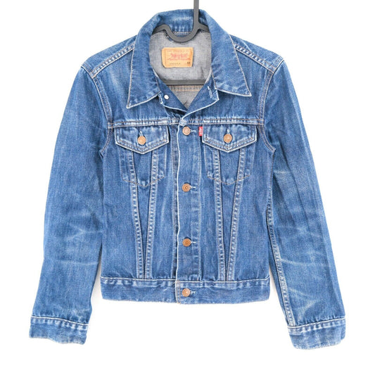 Levi’s Girls Bleu vintage Denim Jeans Veste Taille XS