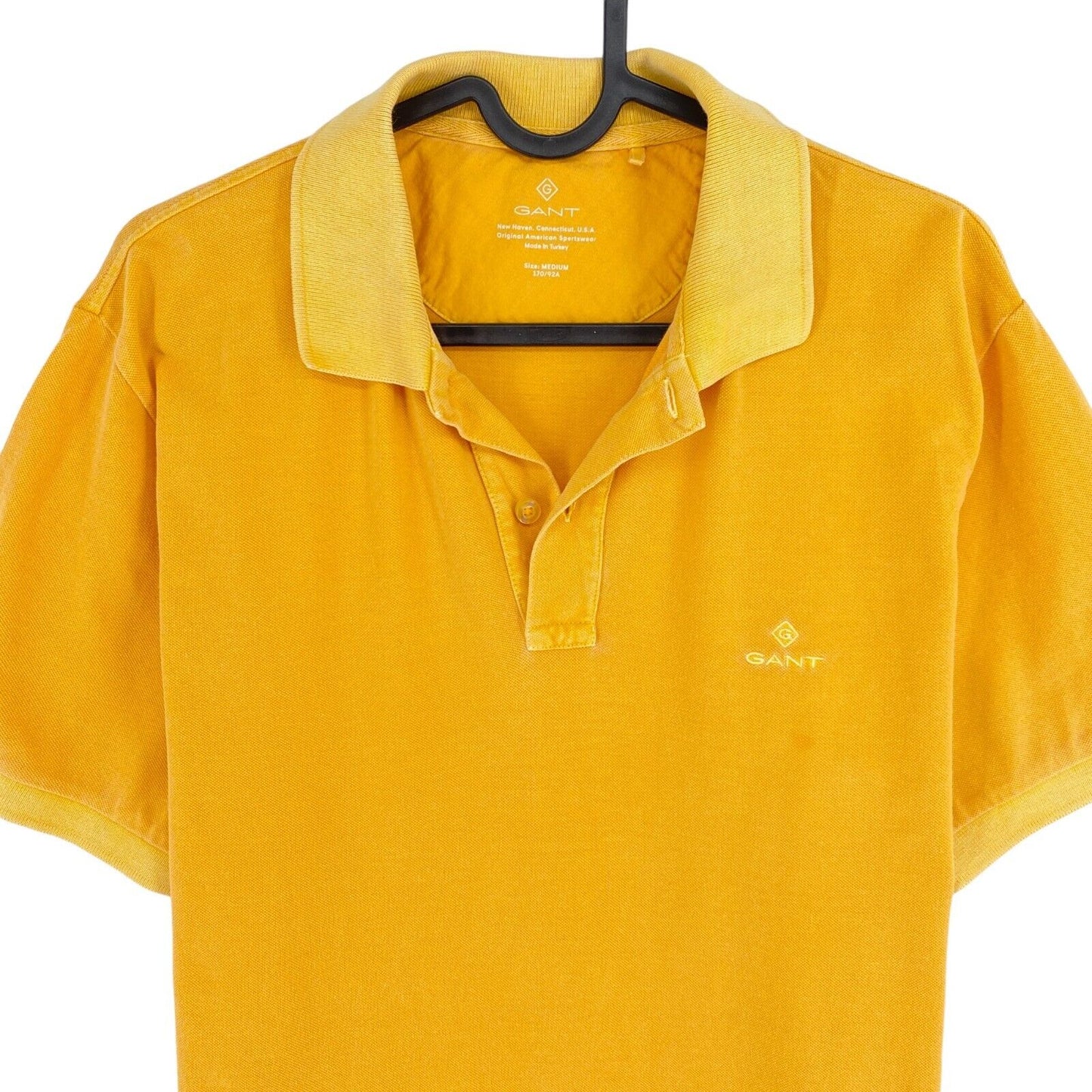 GANT Yellow Sun Faded Pique Rugger Polo Neck Shirt Size M