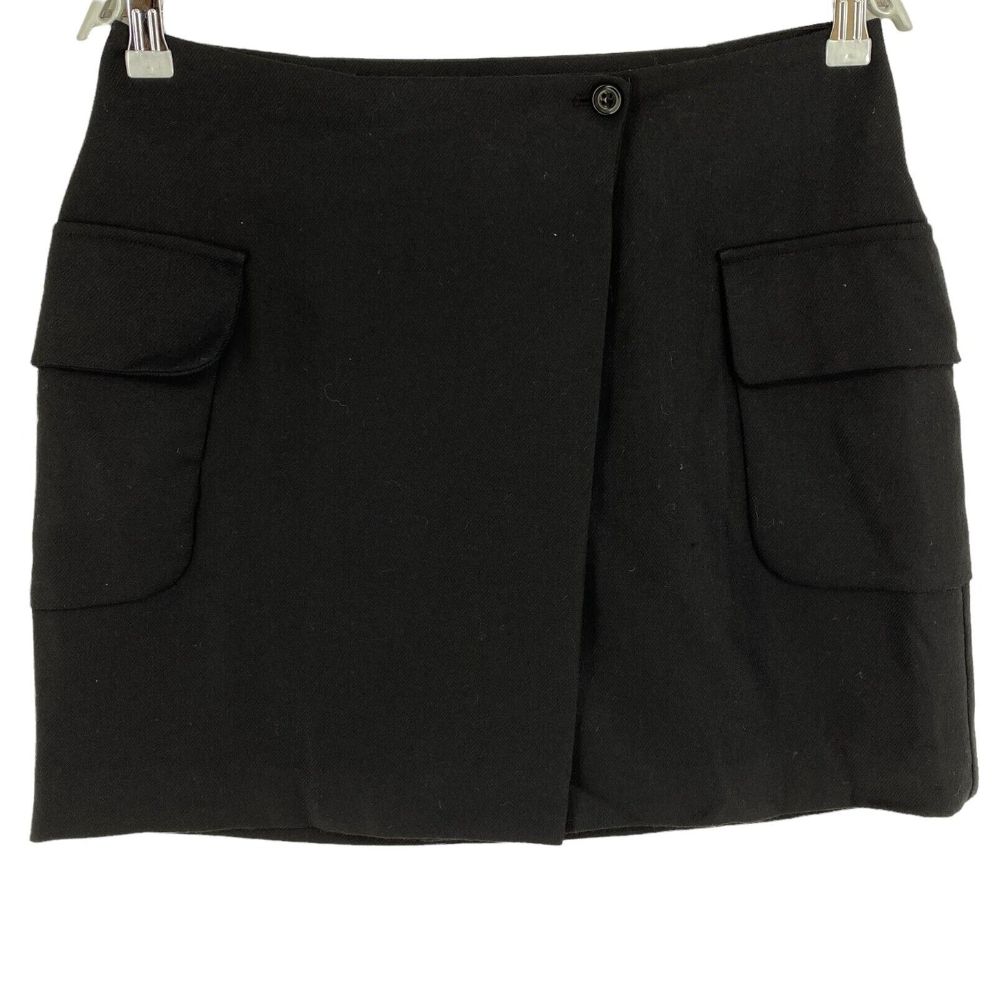 RPR €110 S'NOB By Sans Noblesse Black Wool Blend Mini Skirt Size S