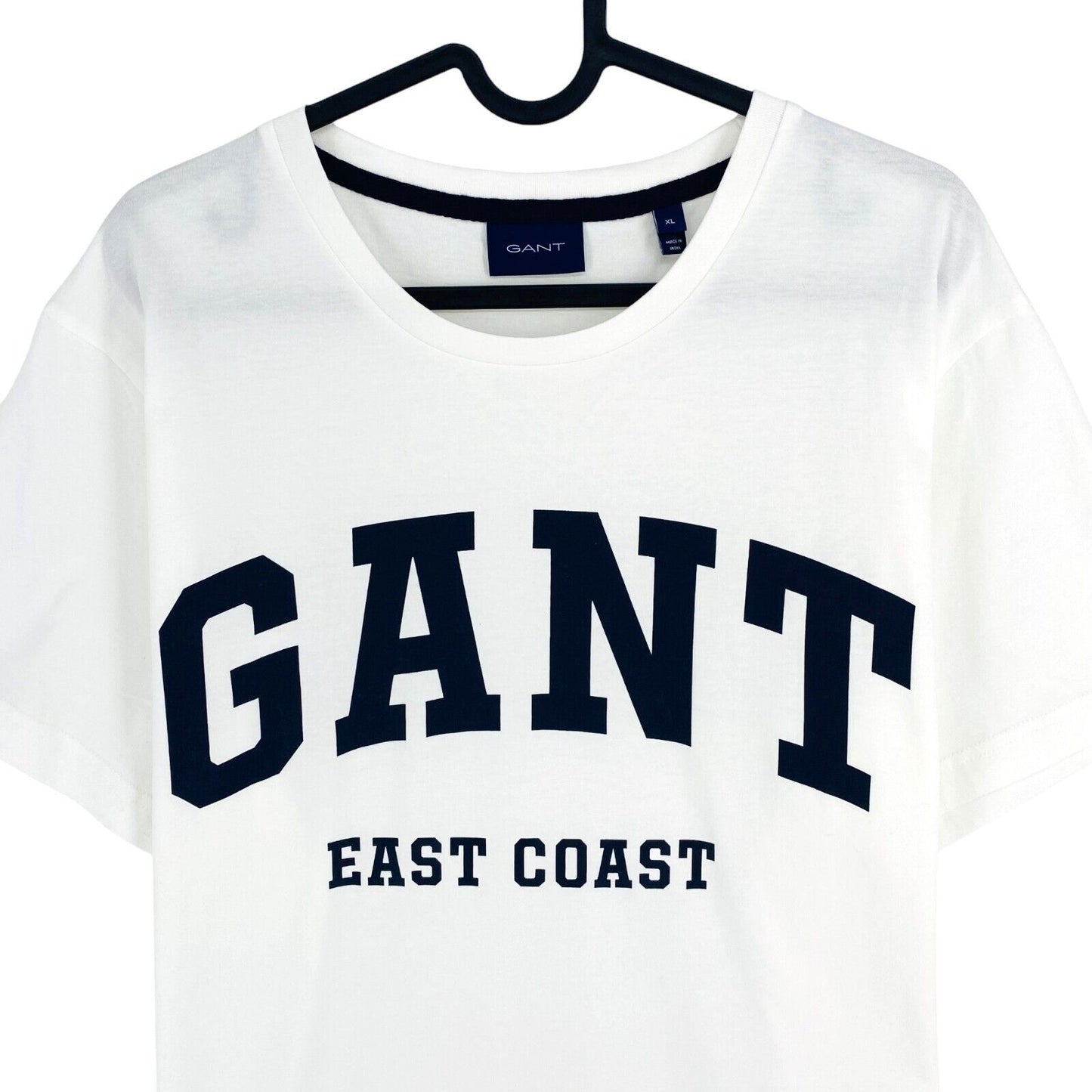 GANT Men White Logo Crew Neck Short Sleeve T Shirt Size XL