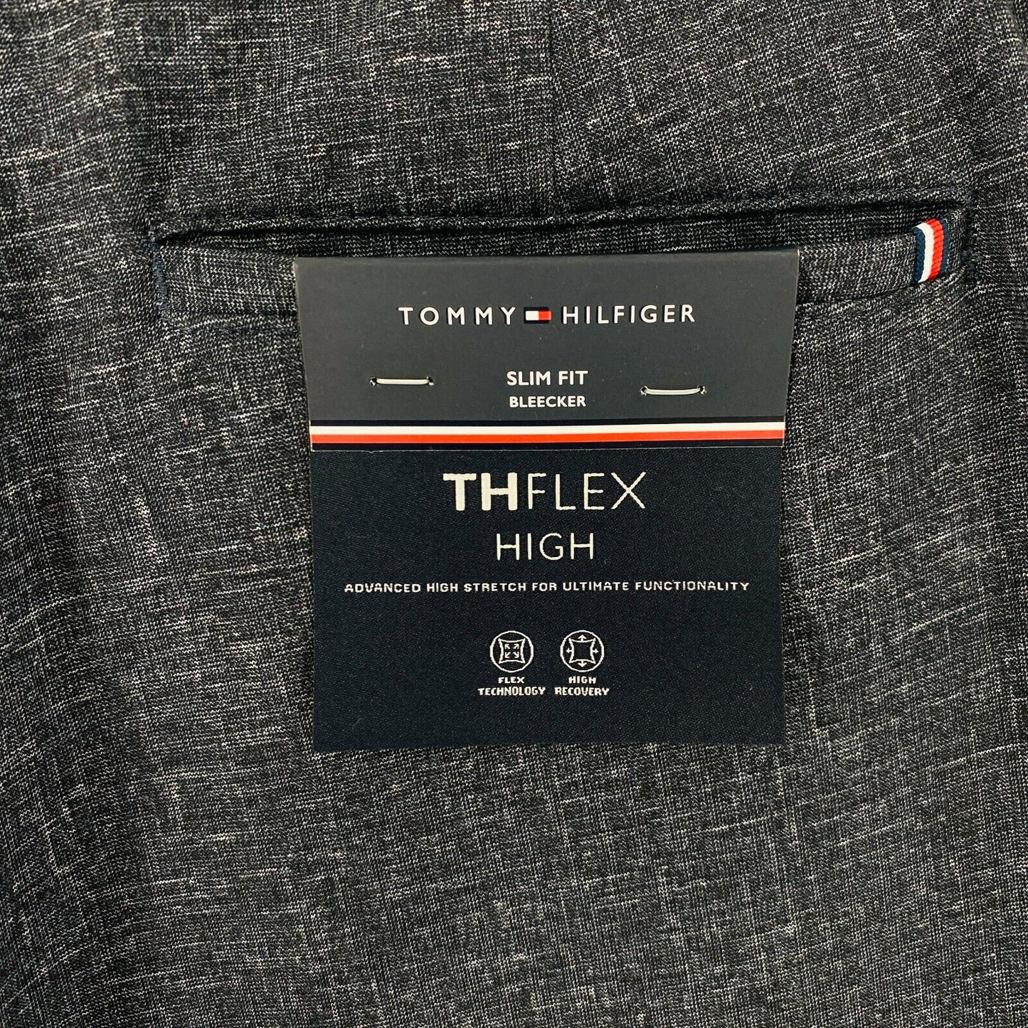 Tommy Hilfiger BLEECKER Mens Dark Blue Stretch Slim Fit Trousers W33 L32