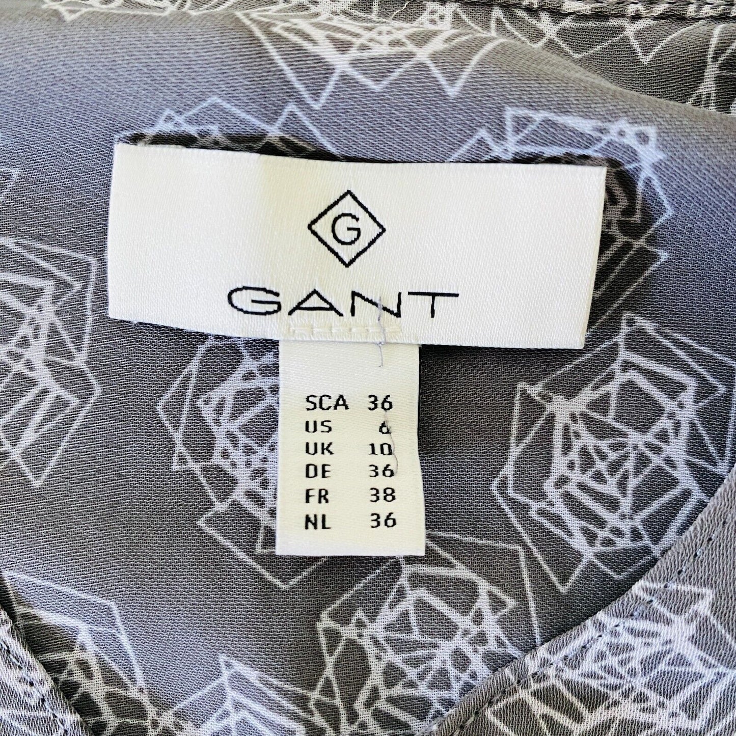 GANT Grey Printed Shirt Dress Size EU 36 UK 10 US 6