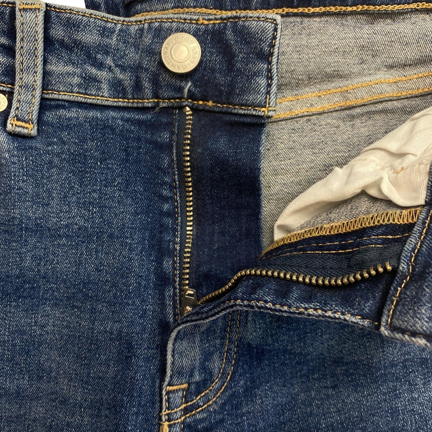 GANT Dunkelblaue Farla verkürzte Slim-Jeans, Größe W26