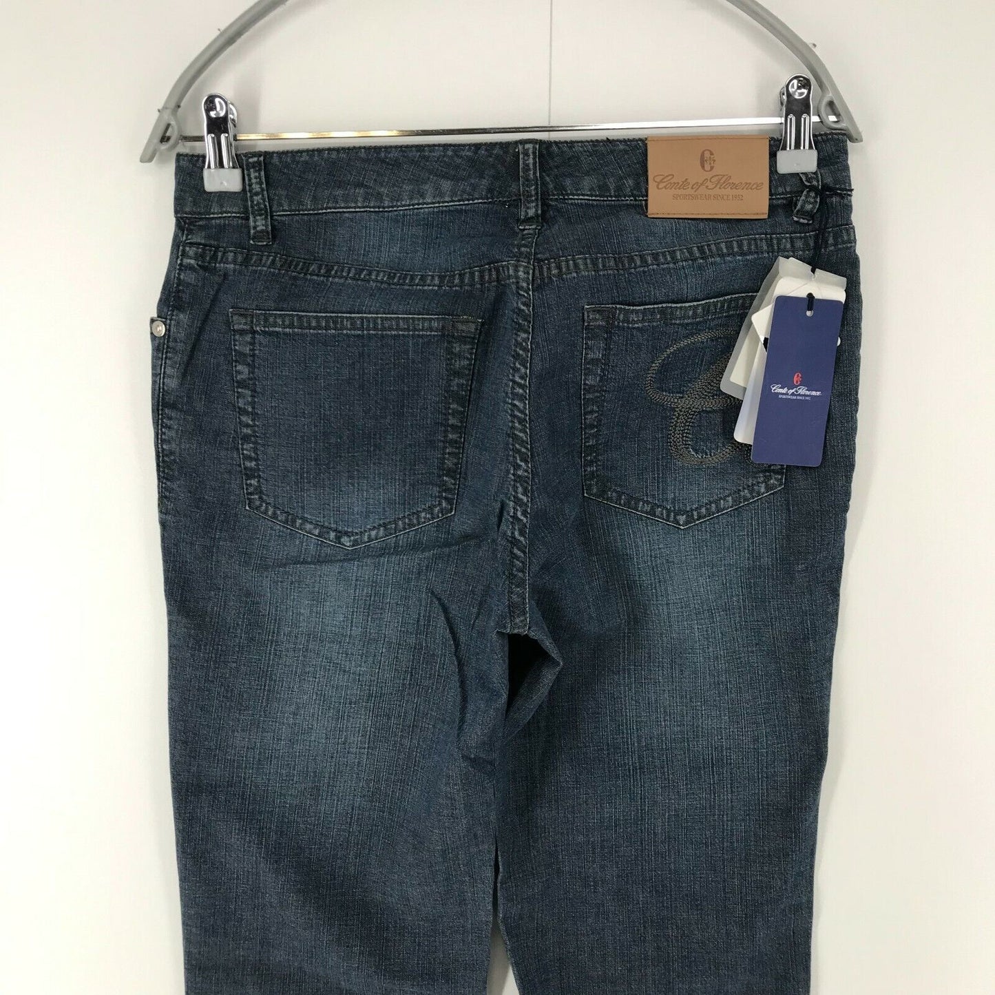 Conte of Florence Damen Jeans, Blau, Regular Straight Fit, Größe 46 W29