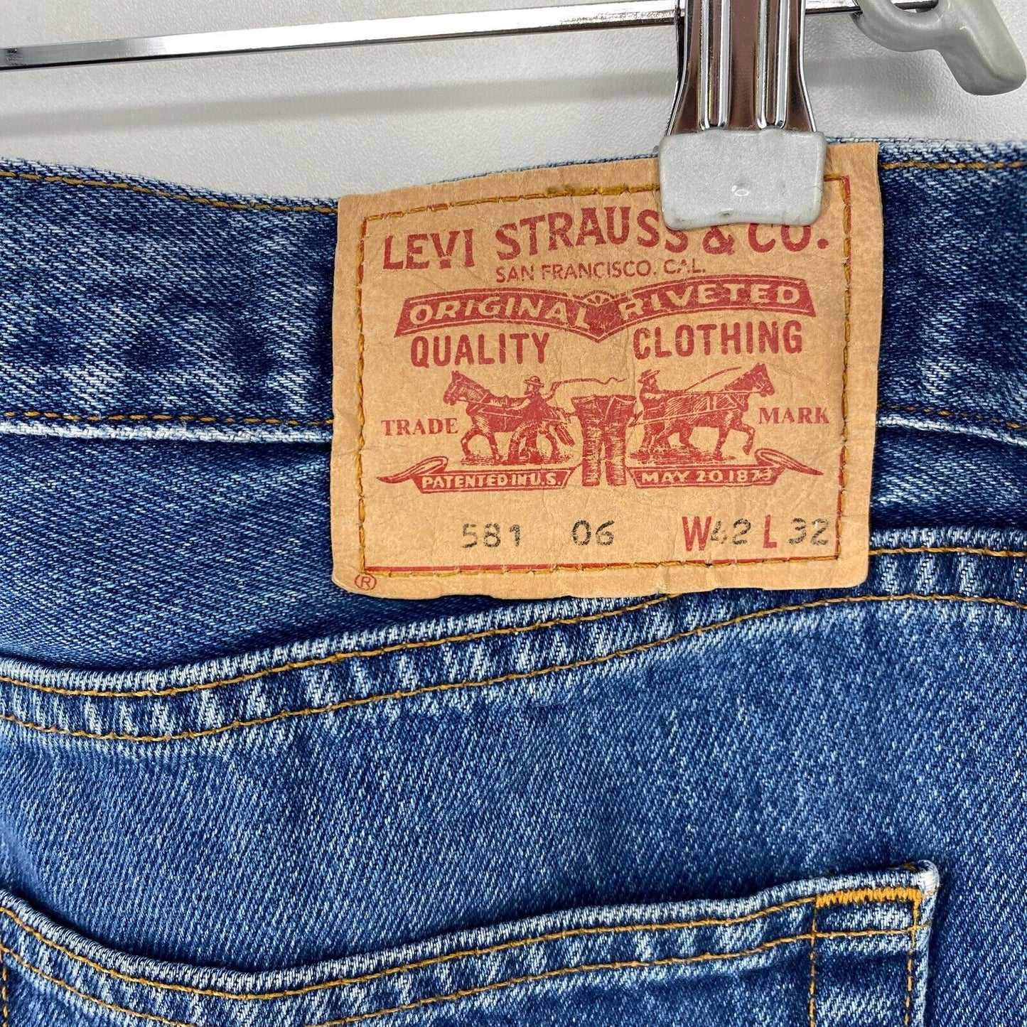 Vintage Levi's 581 06 Blue Regular Straight Fit Jeans W42 L32