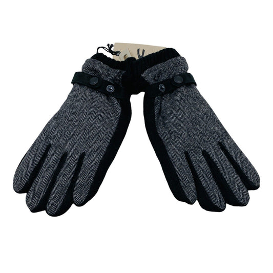 Camel Active Mens Grey Black Wool Blend Knit Gloves Size XL