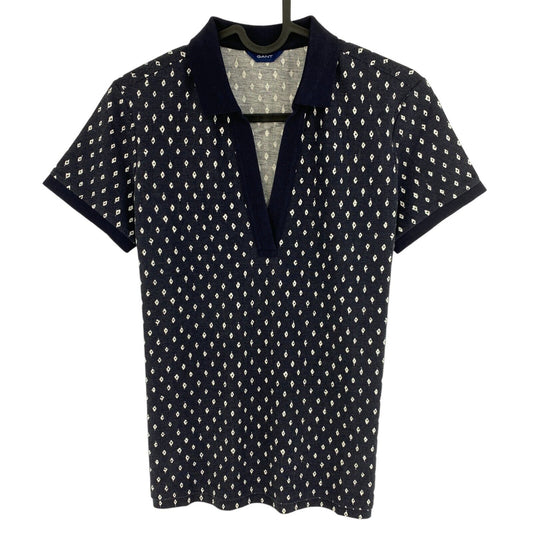 GANT Navy Blue Mini Argyle Polo Shirt Size XS