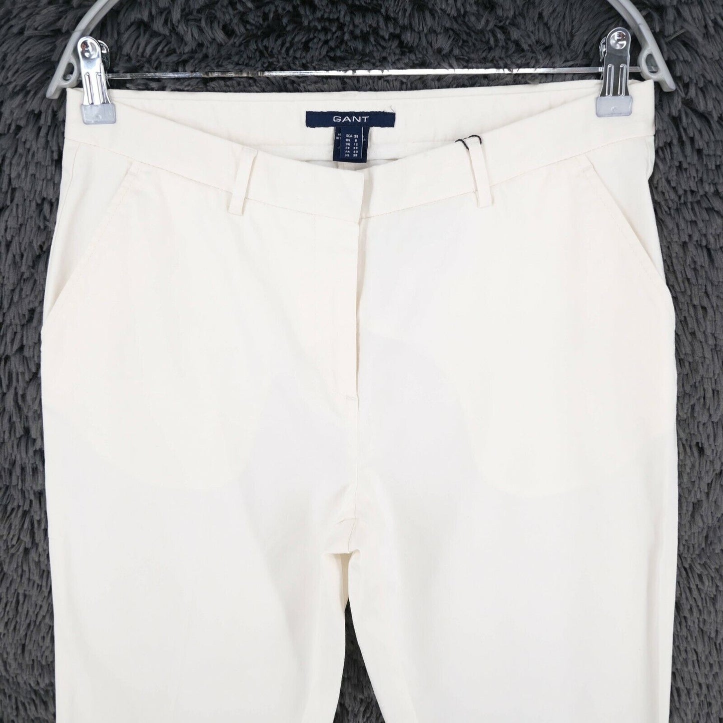 GANT White Tailored Satin Chino Pants Trousers Size EU 38 UK 12 US 8