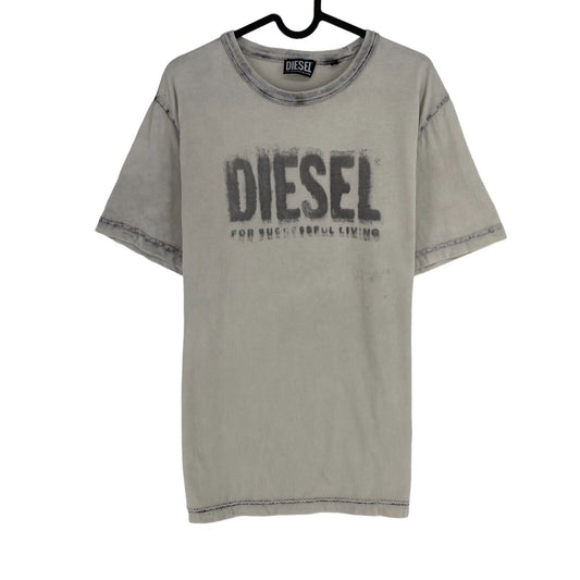 DIESEL Men Grey T-DIEGOR-E6 Crew Neck Short Sleeves T Shirt Size L