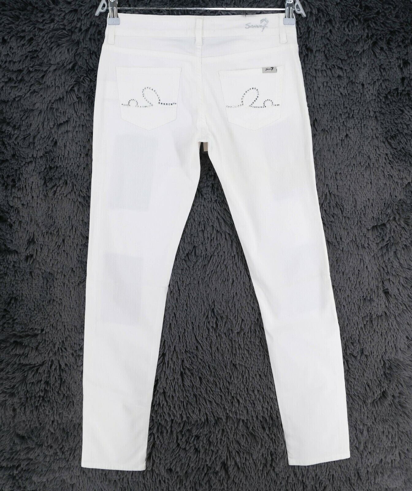 Prix ​​conseillé 201 € Seven7 Blanc Taille Basse Coupe Skinny Jean En Détresse Taille W29