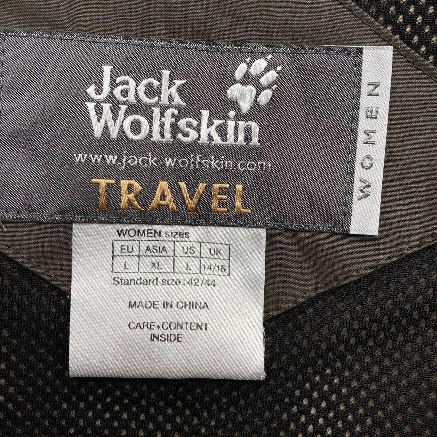 Jack Wolfskin Travel Light Brown Cotton Blend Hooded Jacket Coat Size L