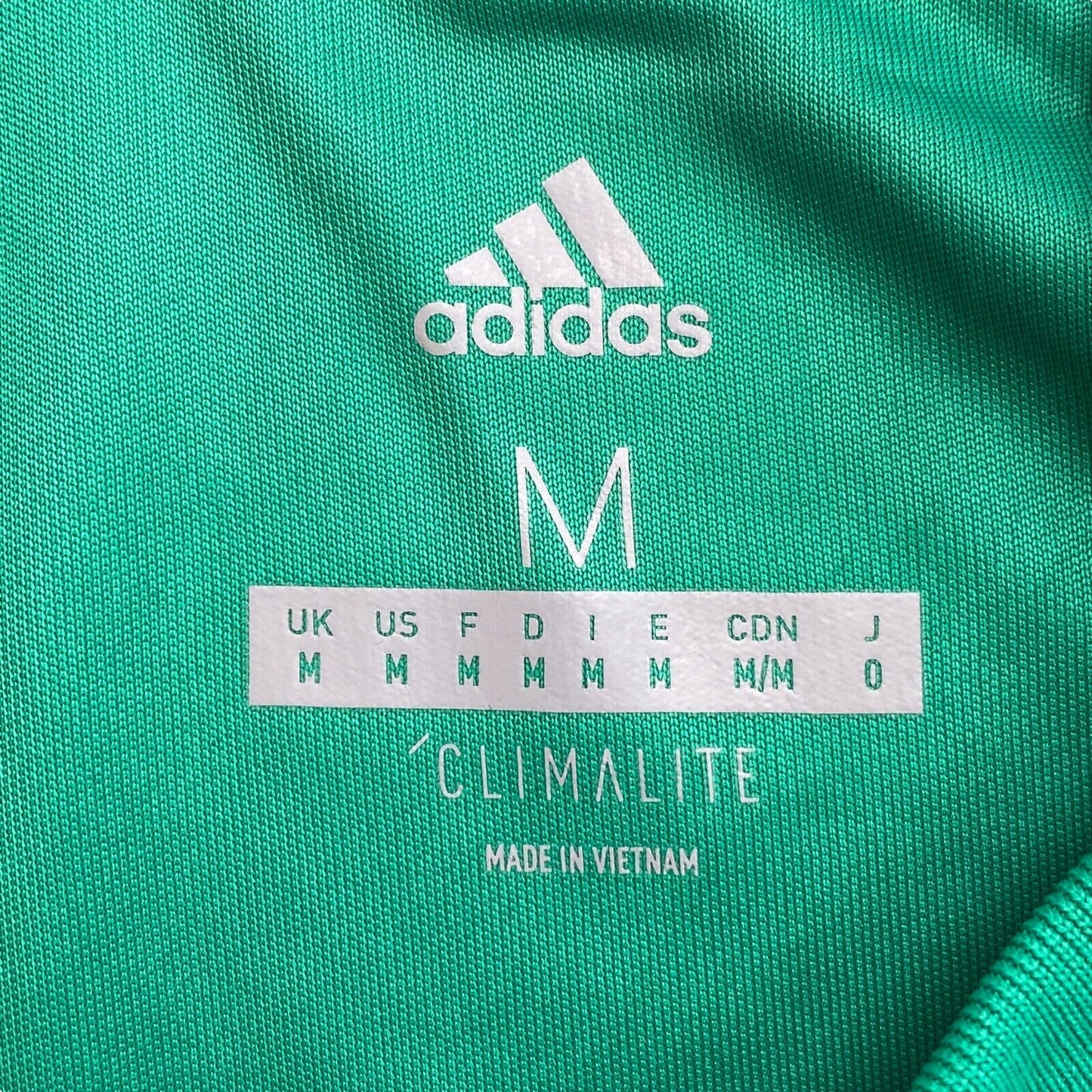 Adidas Climalite Green Crew Neck Football T Shirt Top Size M