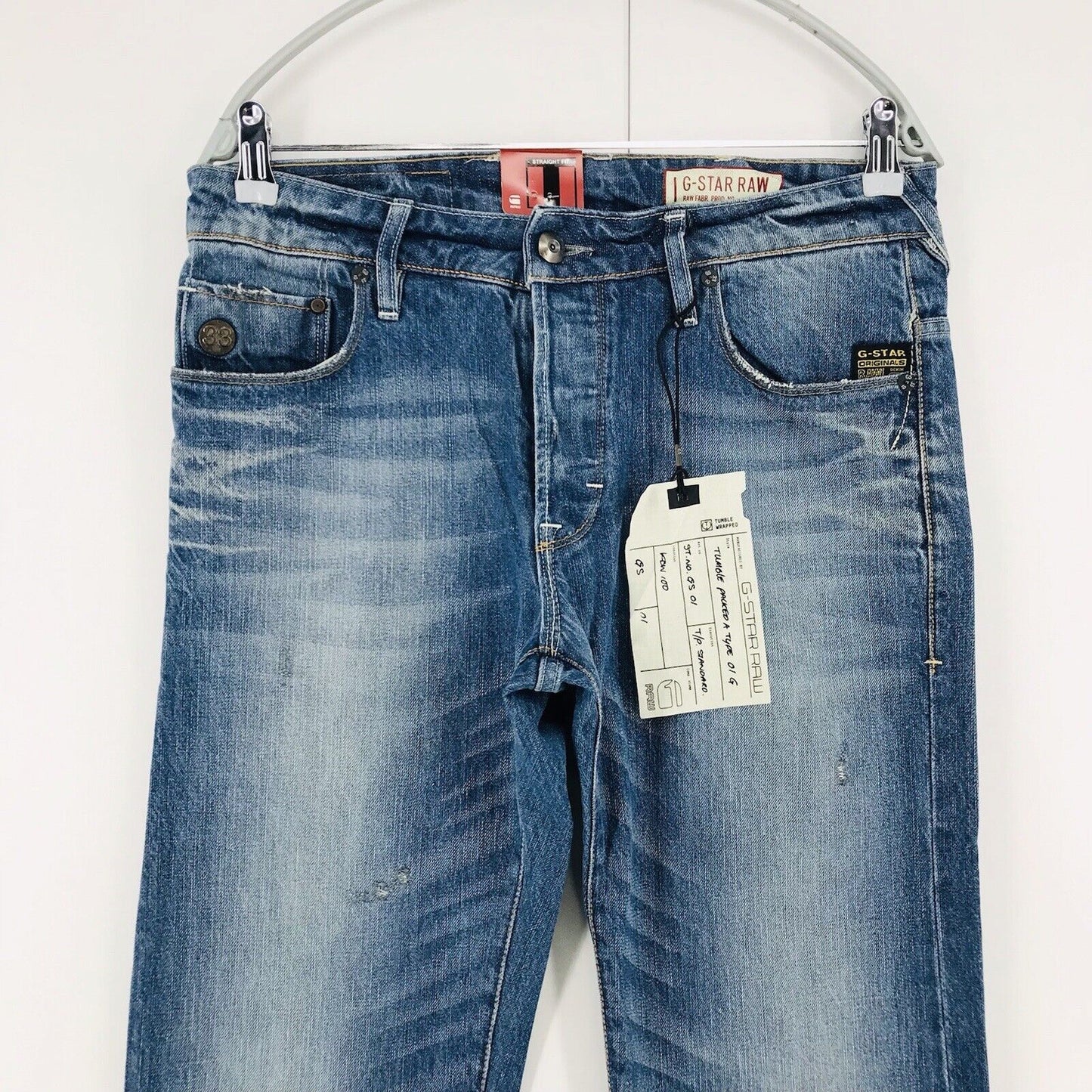 G-STAR RAW HELLER LOW Blue Regular Straight Fit Jeans W31 L34