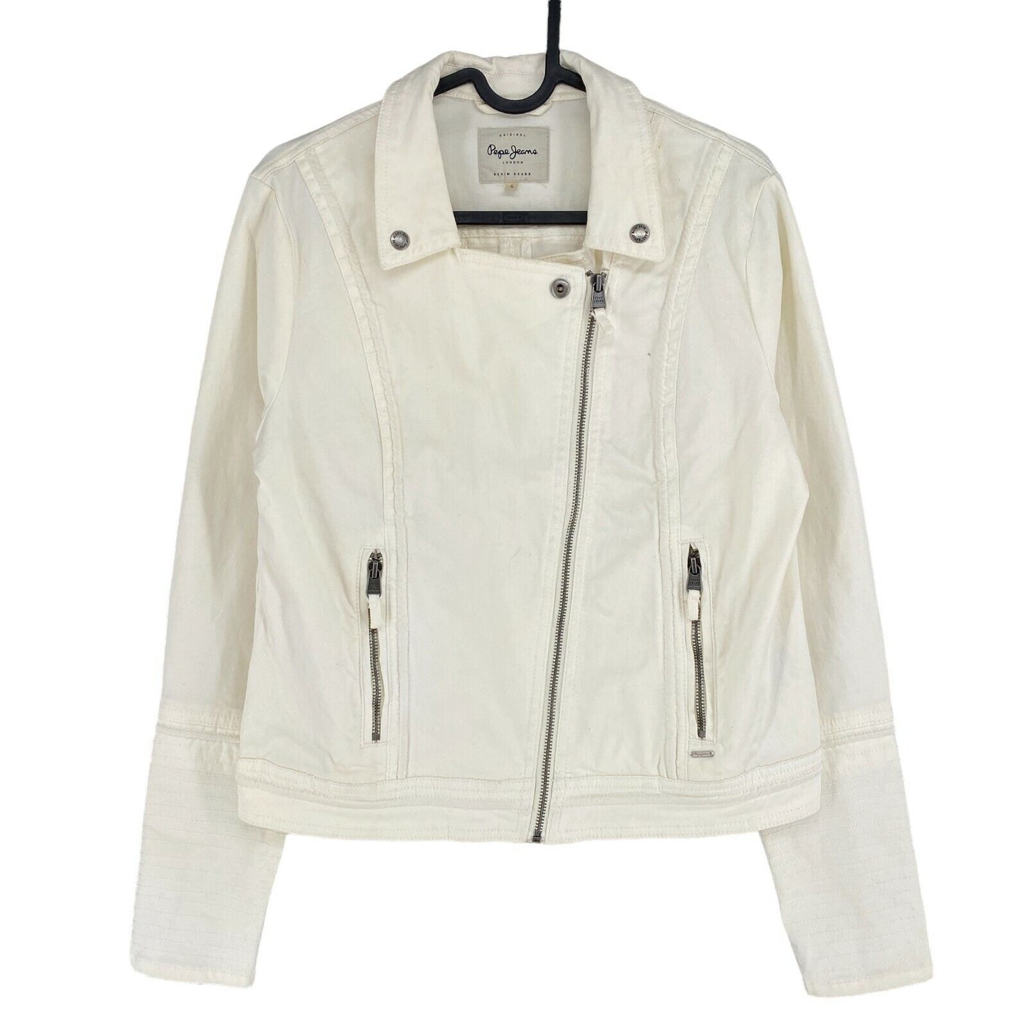 Pepe Jeans White Cotton Blend Jacket Size S