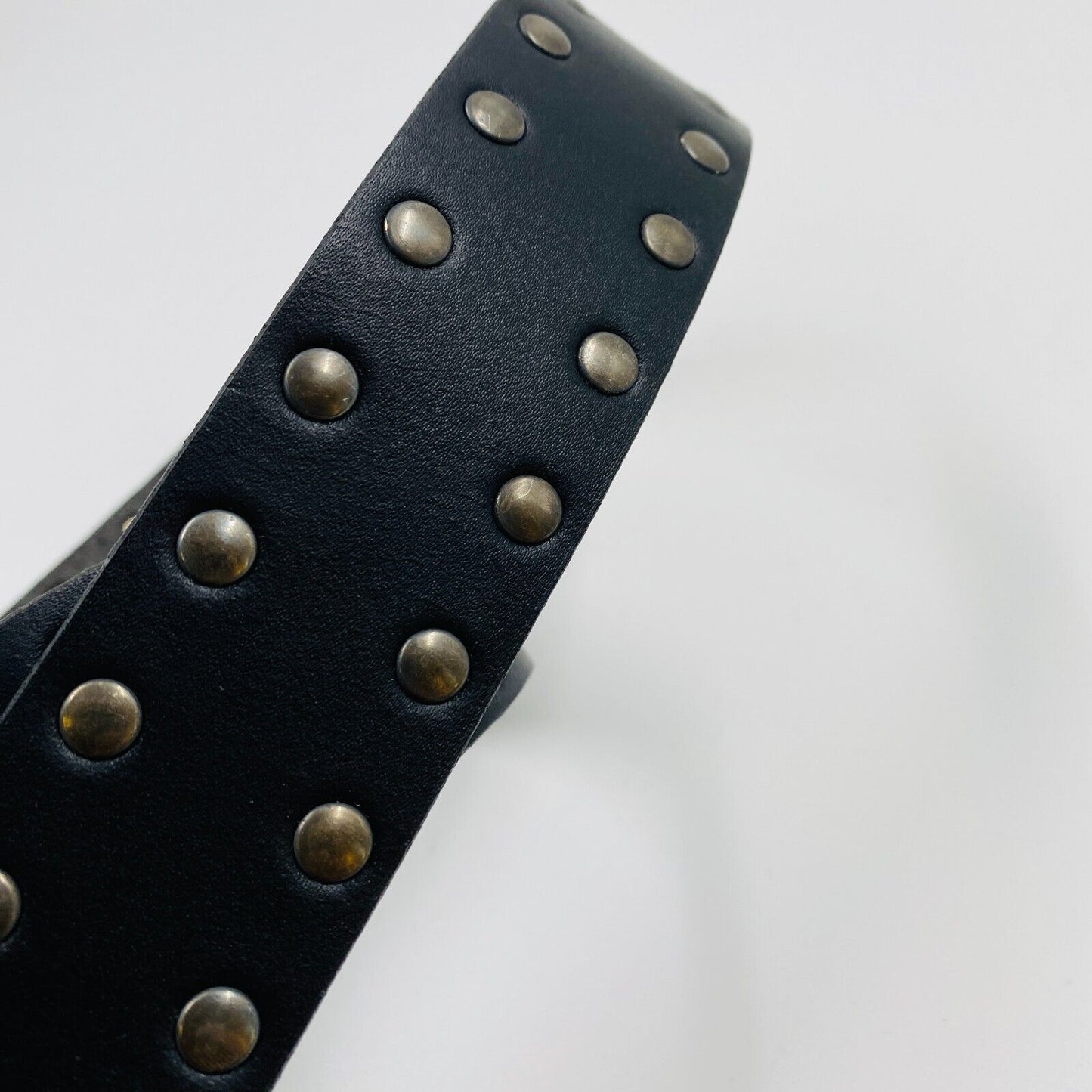 Teddy Smith Black With Studs Leather Belt Size 85 cm 34 in.