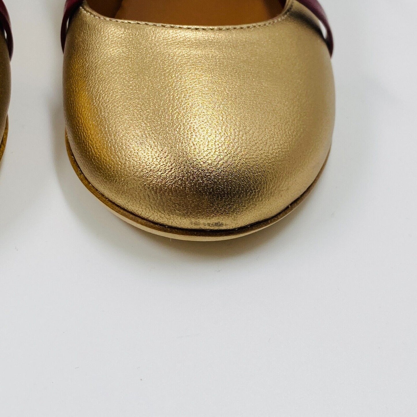 MALONE SOULIERS Girls Gold Leather Small Pump Shoes EU 33 UK 12.5 US 13.5