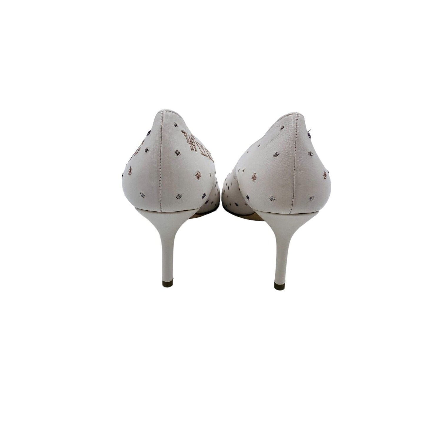 KIKI PRICE White Love Wins Leather Courts Shoes Pumps Size EUR 37 UK 4 US 6