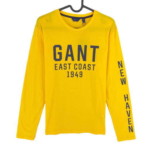 GANT T-shirt à manches longues et col rond jaune East Coast pour garçon, taille 15 ans, 170 cm