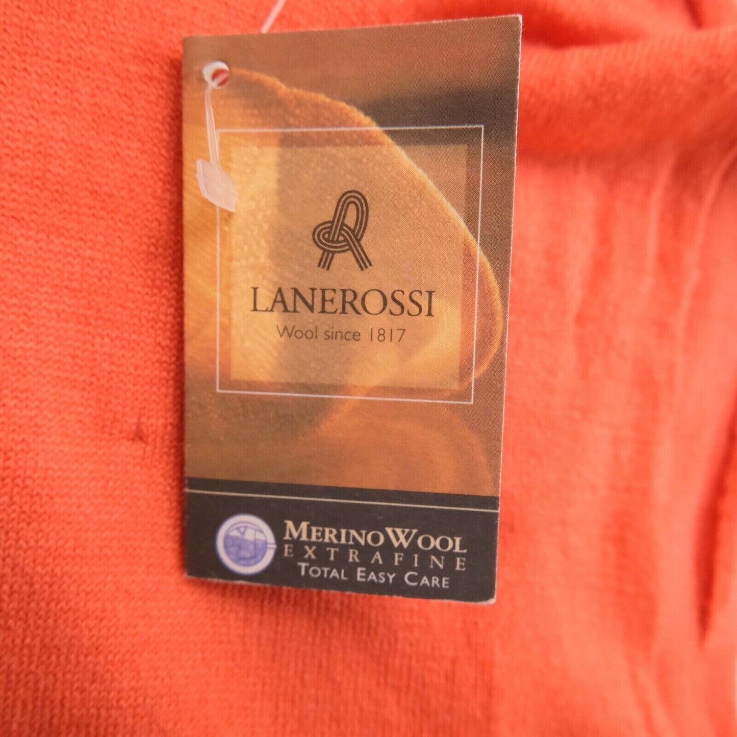 LANEROSSI Orange 100% Laine Mérinos Haut Col Roulé Taille 4 - XL