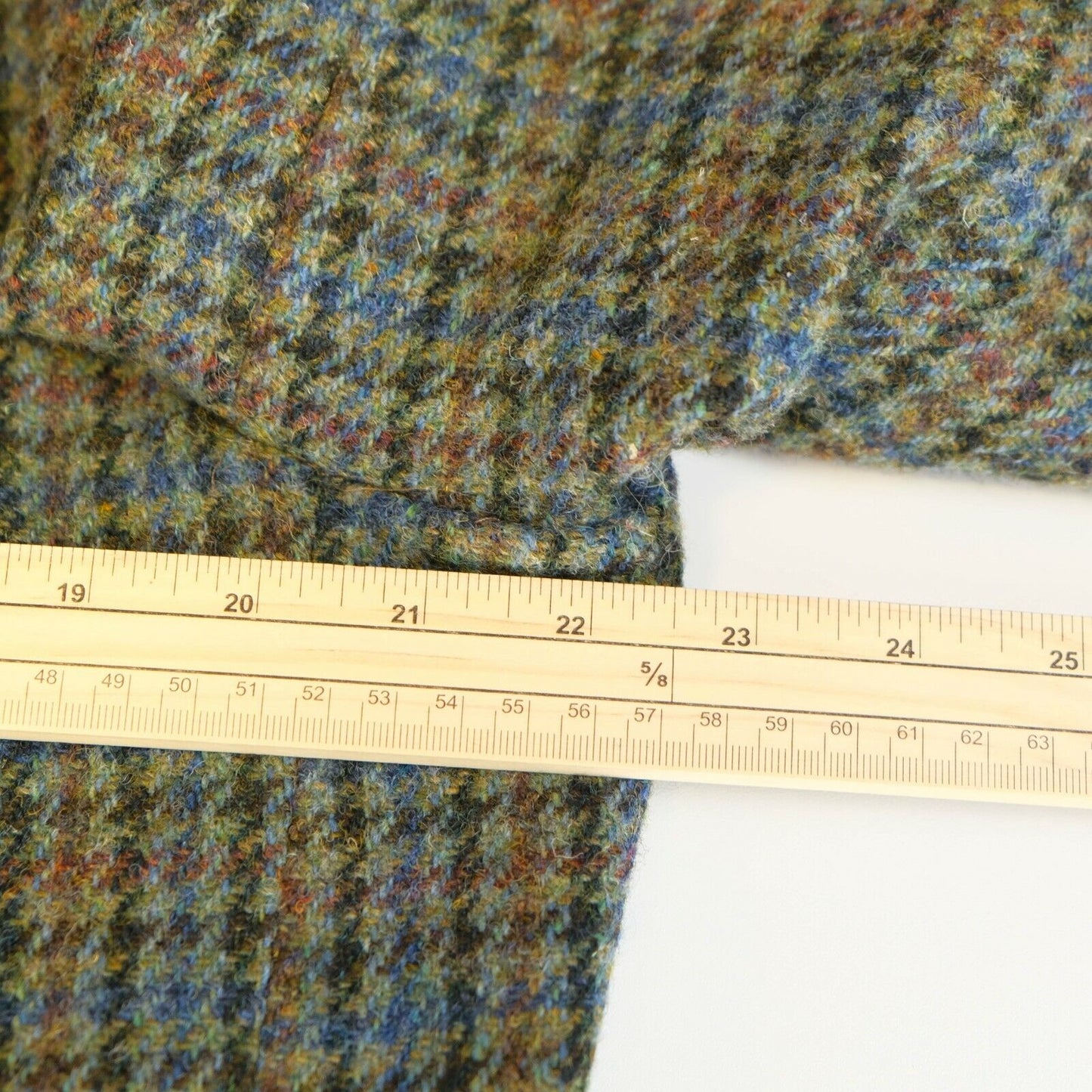 Harris Tweed 100% Wool Brown / Blue Jacket Blazer Size US/UK 42 EUR 52