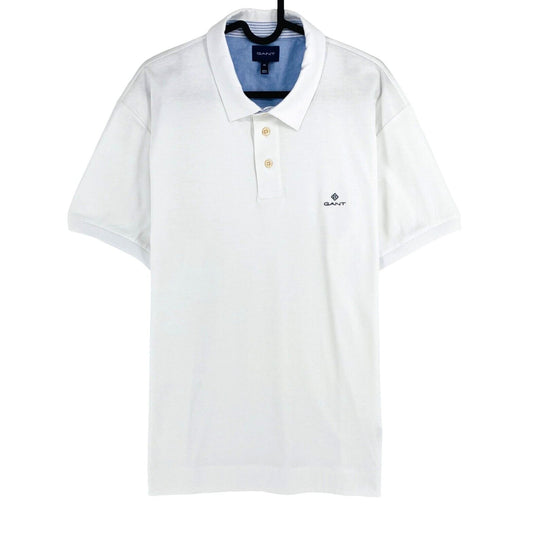 GANT Men White Mercerized Jersey Polo Shirt Size XL