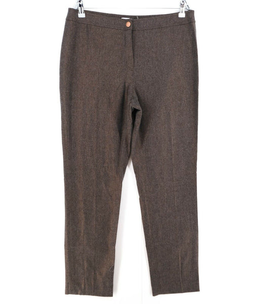 PERSONA Brown Wool Blend Pants Trousers Size EUR 44 50 UK 14 20 US 12 18