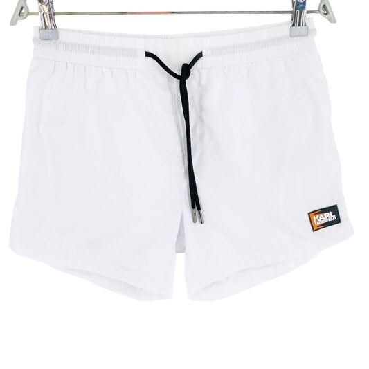 Karl Lagerfeld White Classic Regular Fit Board Swimming Shorts Size S