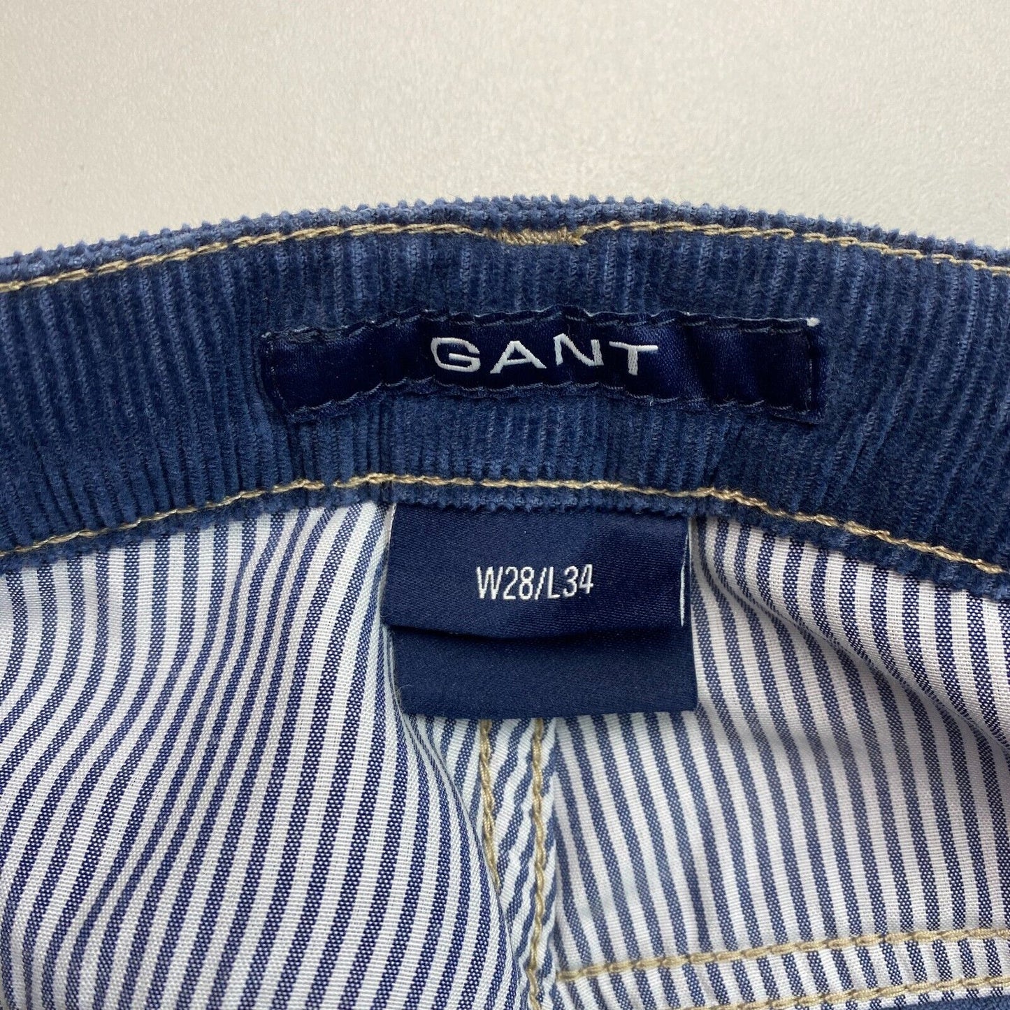 GANT Navy Blue Corduroy Regular Fit Boot Cut Jeans Size W28 L34