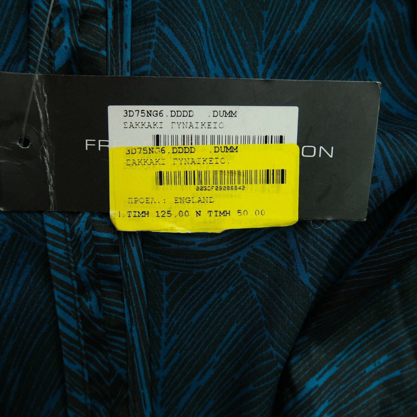 FRENCH CONNECTION Blue V Neck Longer Jacket Size 10 - S