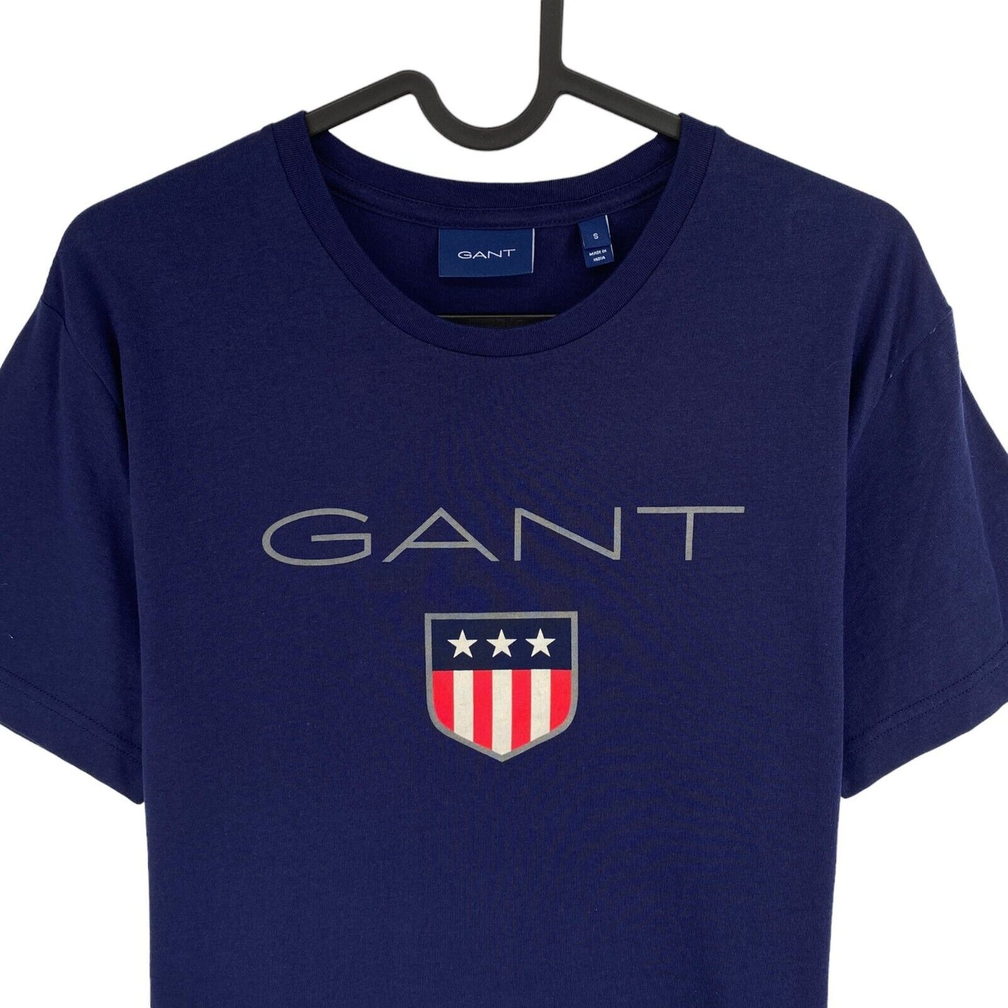 GANT Men Navy Blue Shield Crew Neck Short Sleeves T Shirt Size S