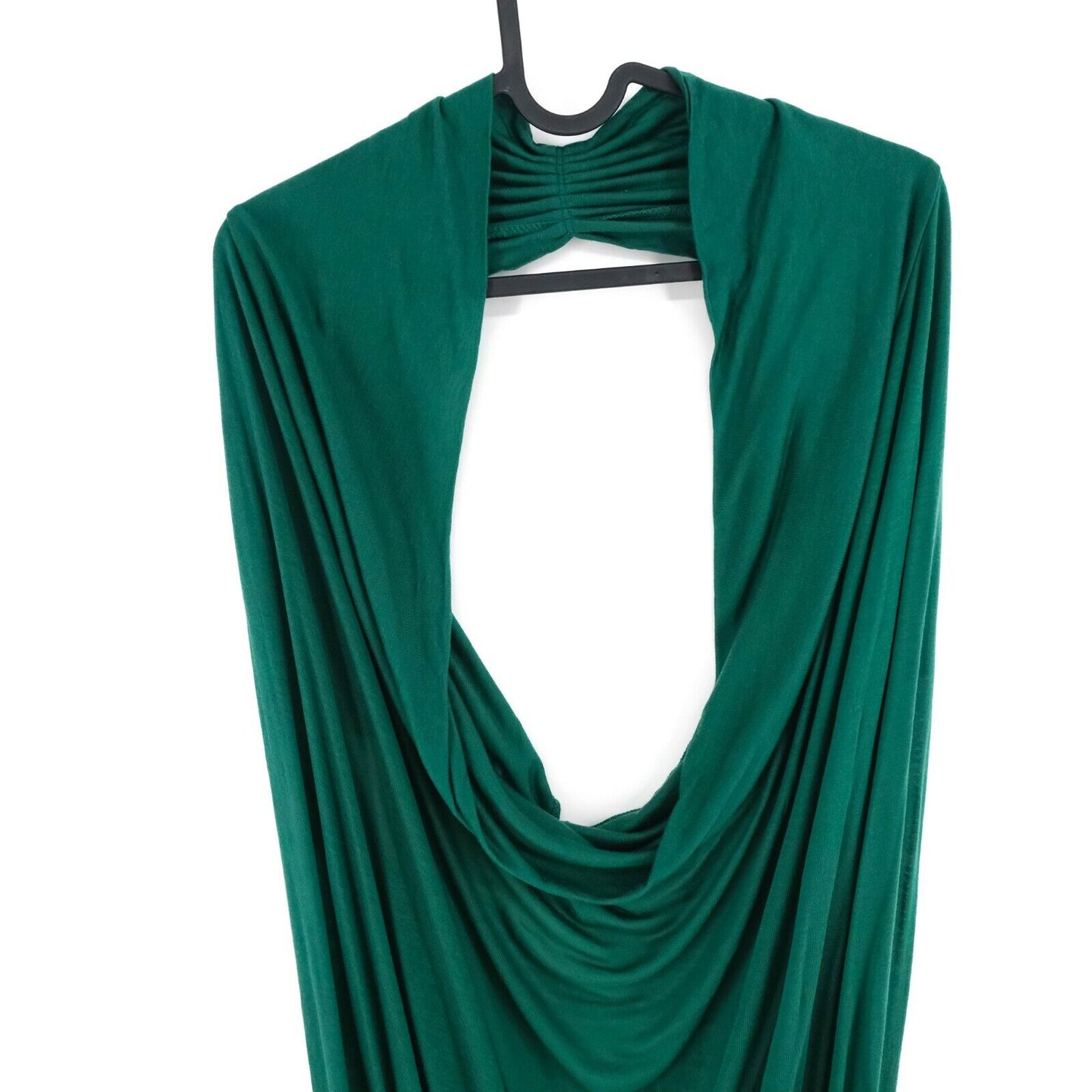 KAI-AAKMANN Green Scoop Neck Pleated Back Less Dress Size S