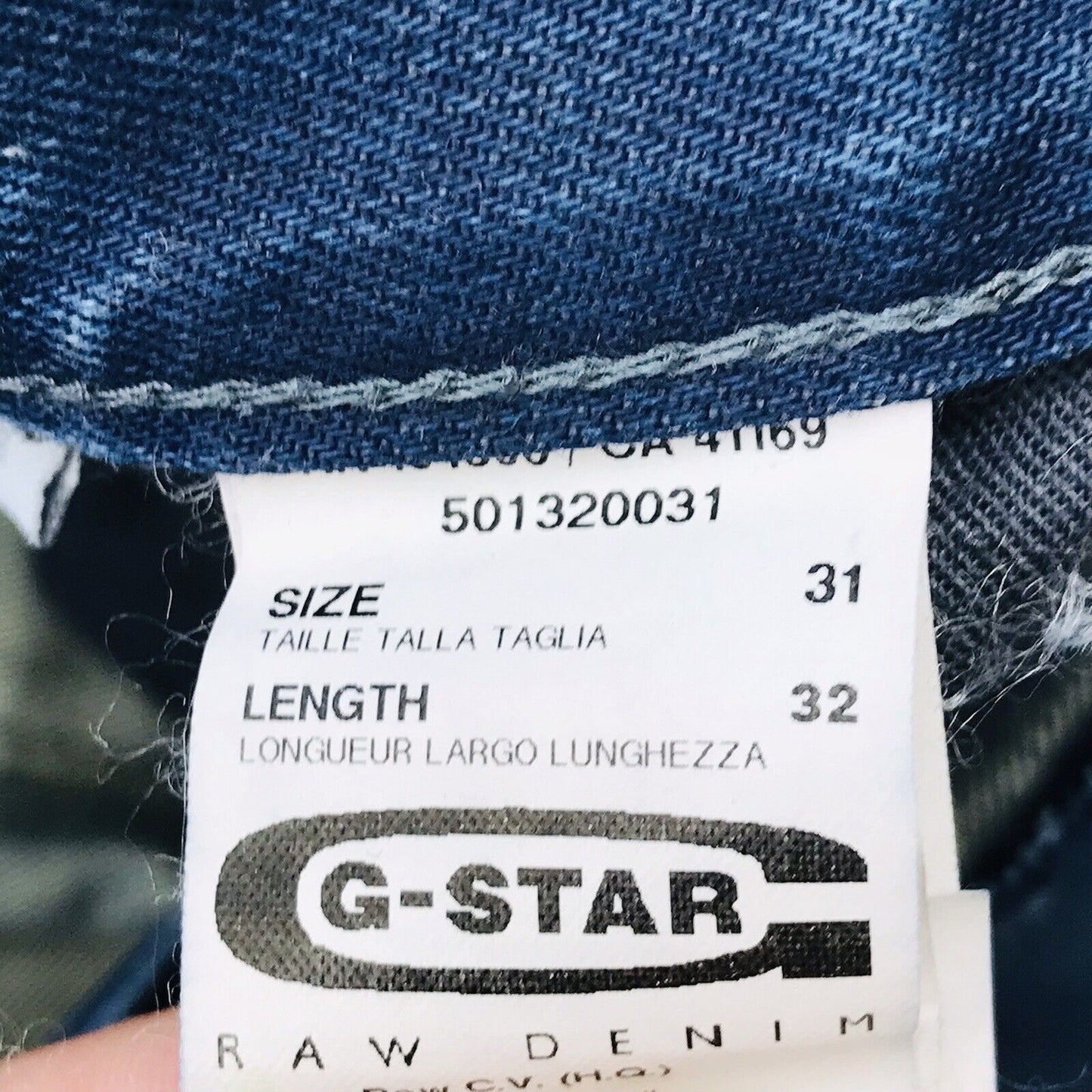 G-STAR RAW 3301 Blue Slim Fit Jeans Size W31 L32