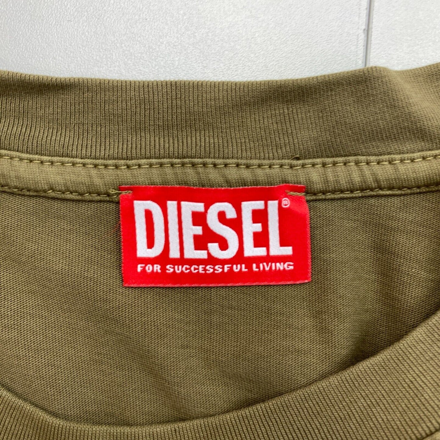 DIESEL Men Green T-DIEGOR-IND Crew Neck Short Sleeve T Shirt Size M