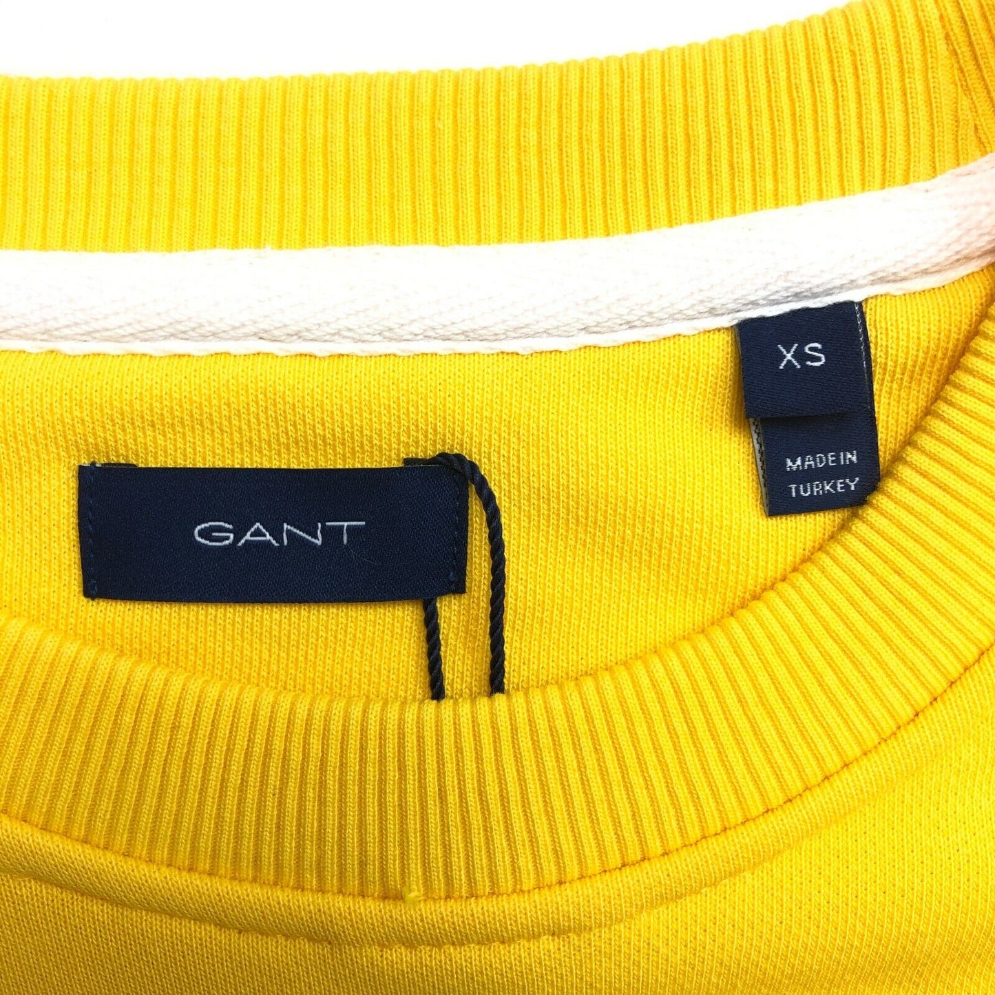 RRP €99 GANT Yellow Crew Neck Arch Logo Jumper Sweater Size XS