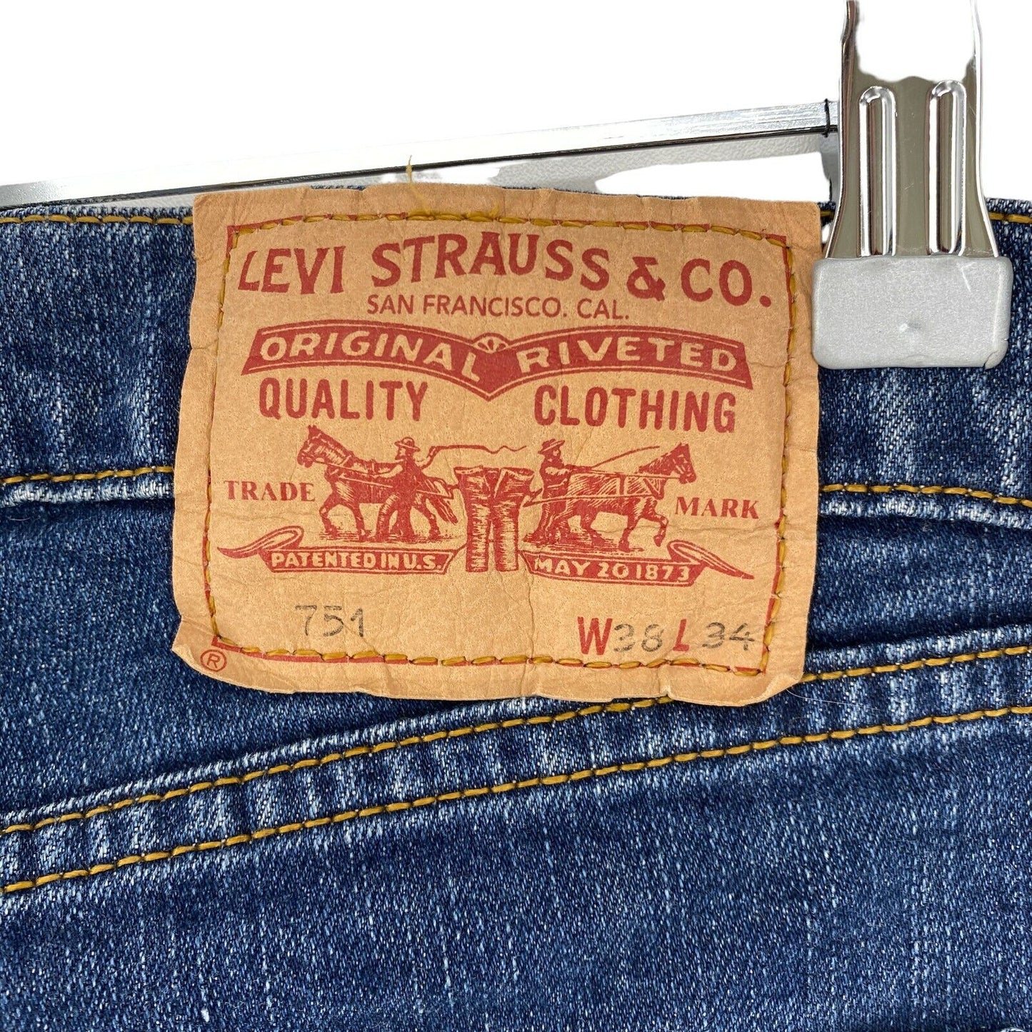 Vintage Levi's 751 Blue Regular Straight Fit Jeans W38 L30