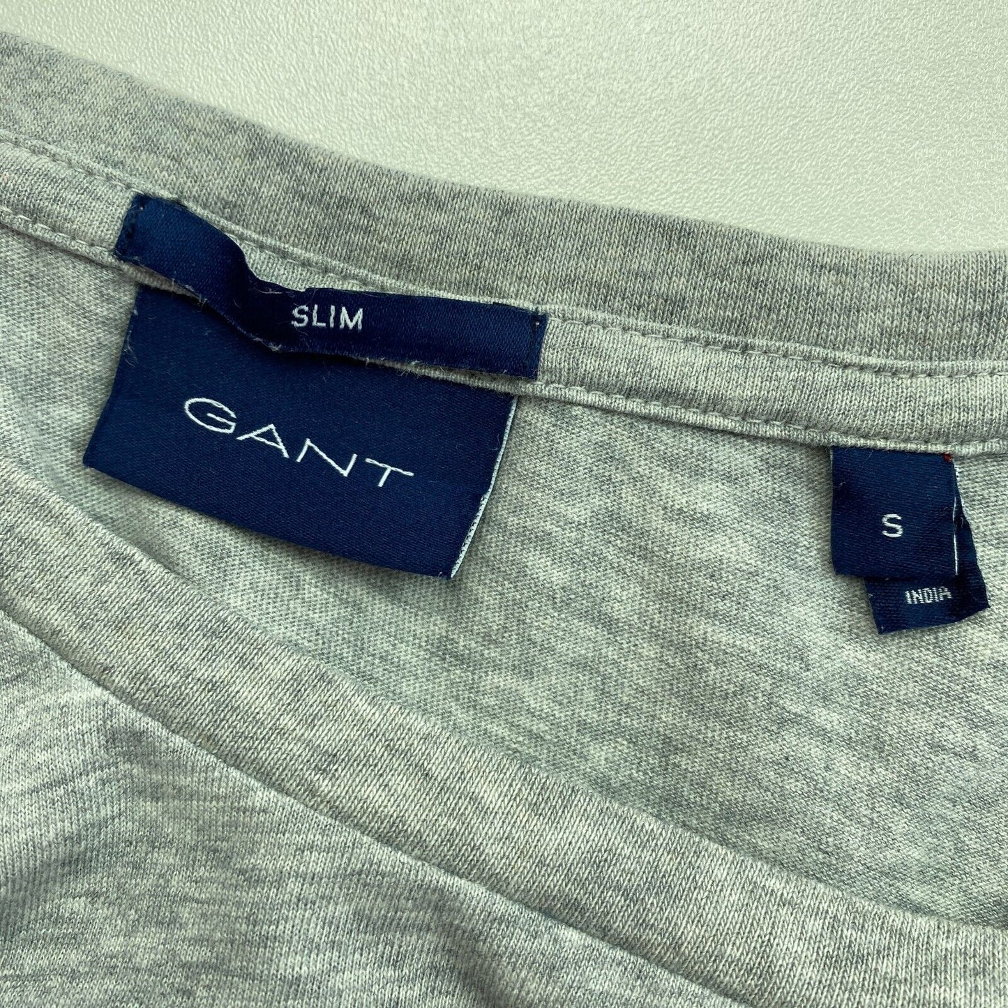 GANT Graues Original Slim Fit T-Shirt mit Rundhalsausschnitt, Größe S