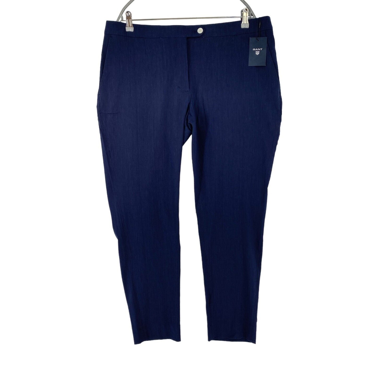 GANT Damen Dunkelblaue Slim Fit-Anzughose aus Leinenmischung EUR 46 UK 18 US 16 W36