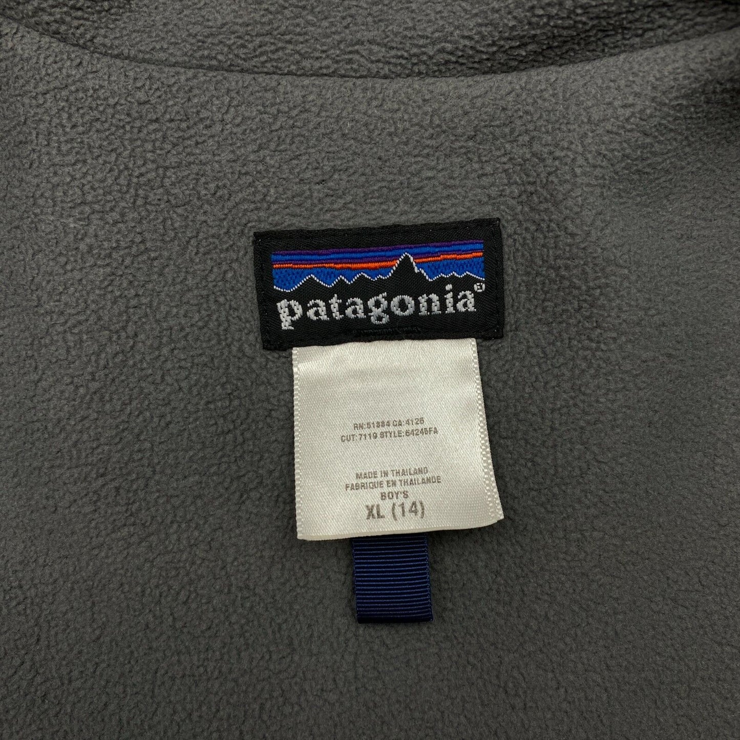 PATAGONIA Dark Grey Jacket Size Kids XL 14 years