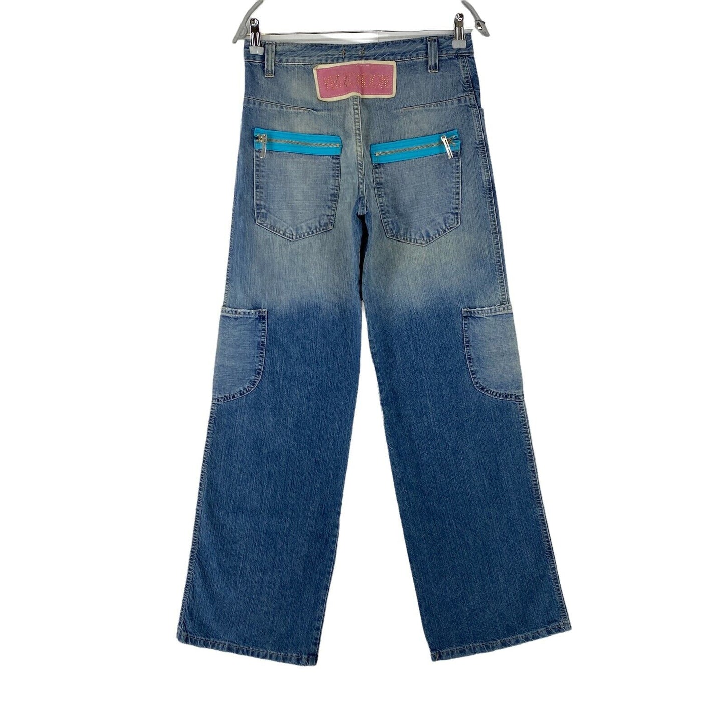 YES LONDON Damen Blau Lockere Retro-Jeans mit weitem Bein EUR 40 W26