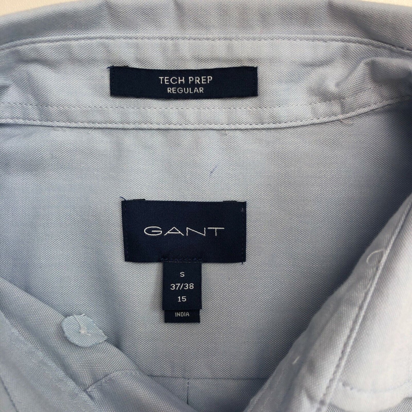 GANT Blue Tech Prep Oxford Plain Regular Shirt Size S 37/38 15